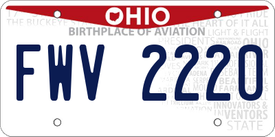 OH license plate FWV2220