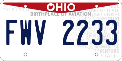 OH license plate FWV2233