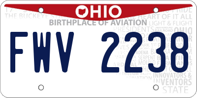 OH license plate FWV2238