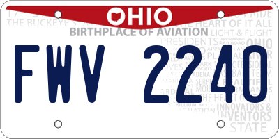 OH license plate FWV2240