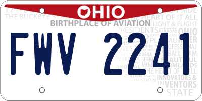 OH license plate FWV2241