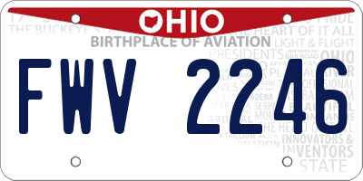 OH license plate FWV2246
