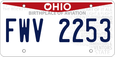 OH license plate FWV2253