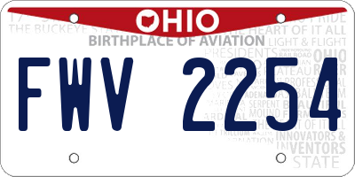 OH license plate FWV2254