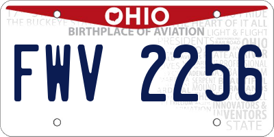 OH license plate FWV2256