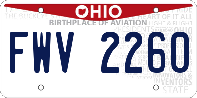 OH license plate FWV2260
