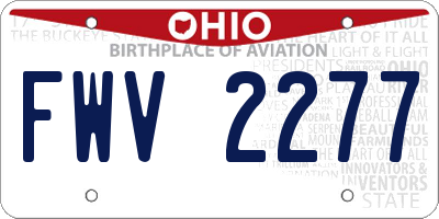 OH license plate FWV2277