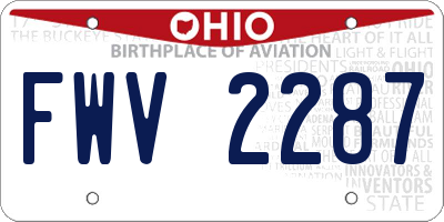 OH license plate FWV2287