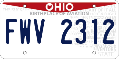 OH license plate FWV2312