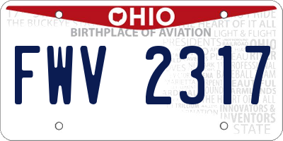 OH license plate FWV2317
