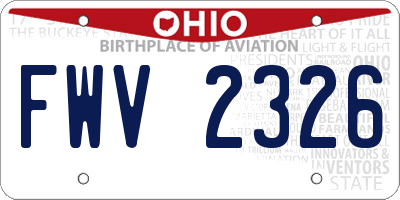 OH license plate FWV2326
