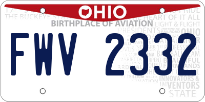 OH license plate FWV2332