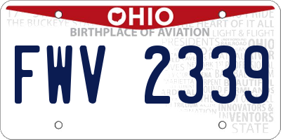 OH license plate FWV2339