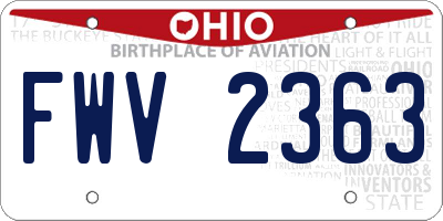 OH license plate FWV2363