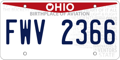 OH license plate FWV2366