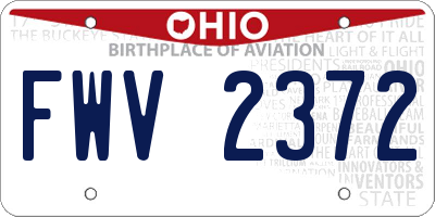 OH license plate FWV2372