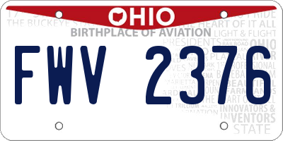 OH license plate FWV2376