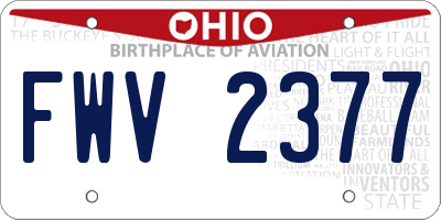 OH license plate FWV2377
