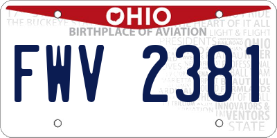 OH license plate FWV2381
