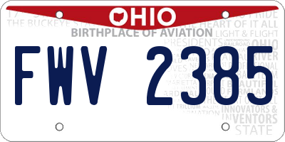 OH license plate FWV2385