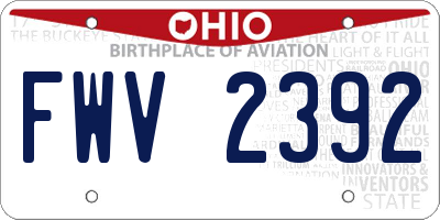 OH license plate FWV2392