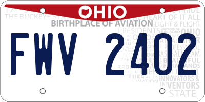 OH license plate FWV2402
