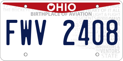 OH license plate FWV2408