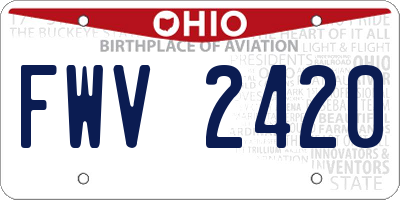 OH license plate FWV2420