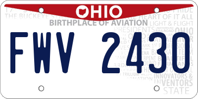 OH license plate FWV2430