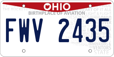 OH license plate FWV2435
