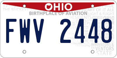 OH license plate FWV2448