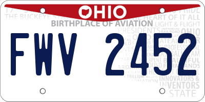 OH license plate FWV2452