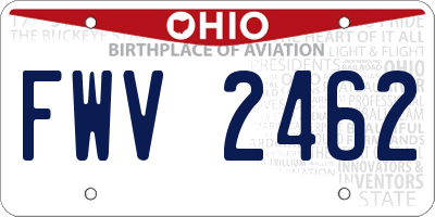 OH license plate FWV2462