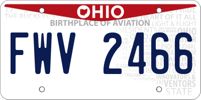 OH license plate FWV2466