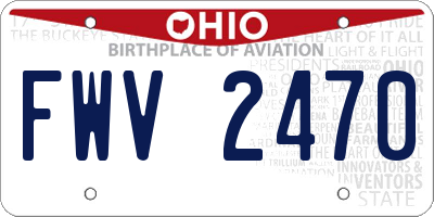 OH license plate FWV2470