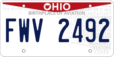 OH license plate FWV2492