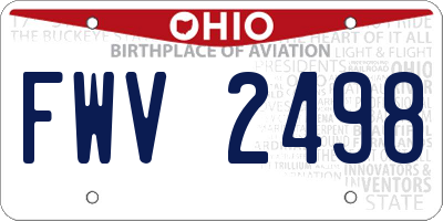 OH license plate FWV2498