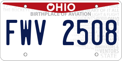 OH license plate FWV2508