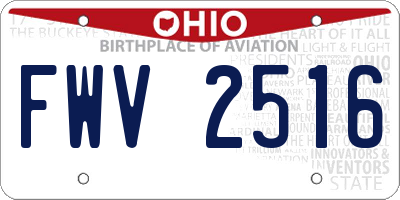 OH license plate FWV2516