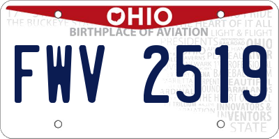 OH license plate FWV2519