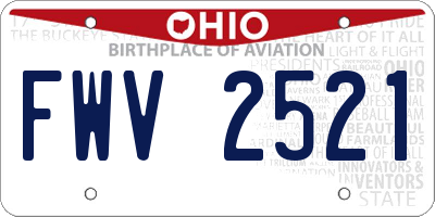 OH license plate FWV2521