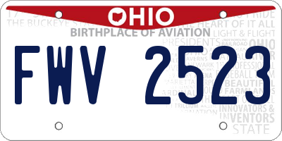 OH license plate FWV2523