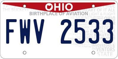 OH license plate FWV2533