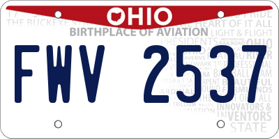 OH license plate FWV2537