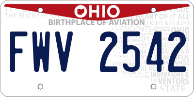 OH license plate FWV2542