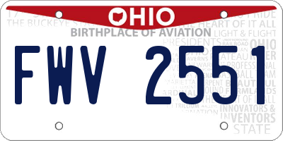 OH license plate FWV2551