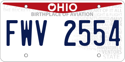 OH license plate FWV2554