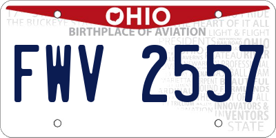 OH license plate FWV2557
