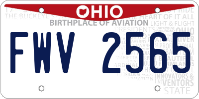 OH license plate FWV2565