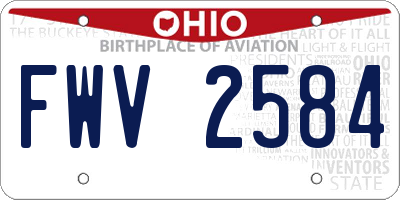 OH license plate FWV2584